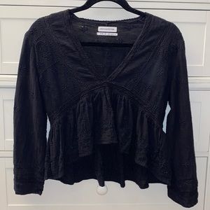 Urban Outfitters Black Peplum Top